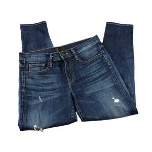 Vince Womens Sz28 Medium Wash Mason Relaxed Rolled Jeans with Distressing